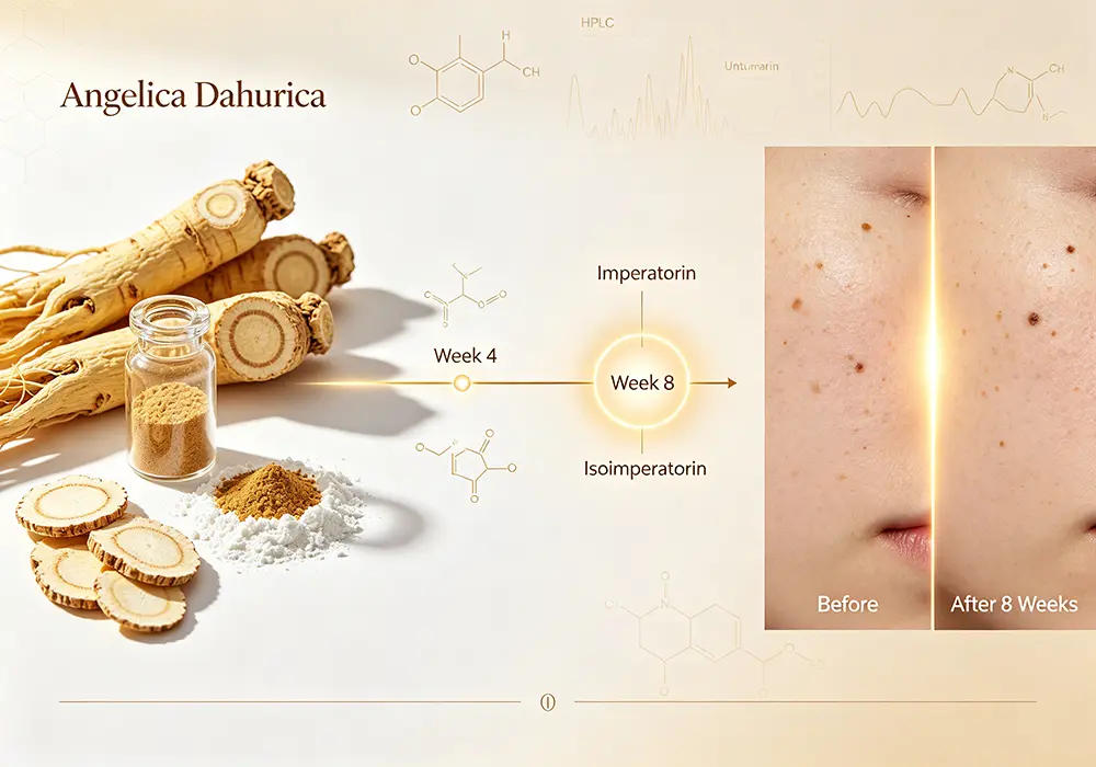 How long does it take to see results from Angelica Dahurica extract for dark spots?